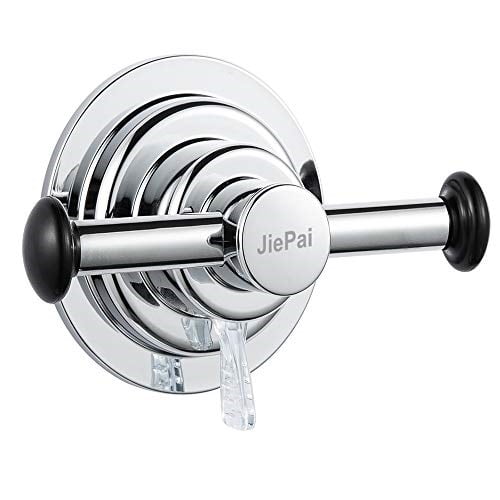 1*Bathroom Kitchen Vacuum Suction Cup Hooks Double Hooks Robe Towel Holder Rack